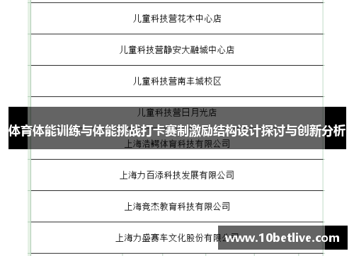 体育体能训练与体能挑战打卡赛制激励结构设计探讨与创新分析